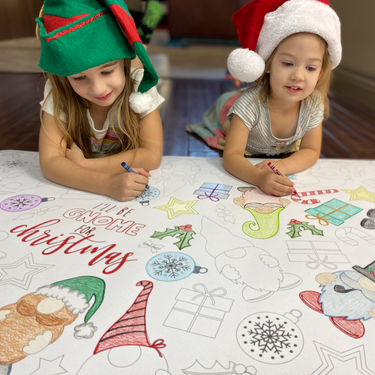 Gnome Christmas Table Size Coloring Sheet